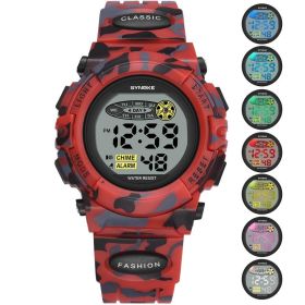 Colorful Luminous Electronic Watch For Children And Students (Color: Camo red)