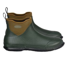 Women's Deck Boots, Waterproof Fishing Rain Boots, Anti-Slip Ankle Rubber Boots, Gardening Insulated Mud Boots, Neoprene Rubber, Lightweight & Du (Style: Black Deck Boots, size: Women-7)
