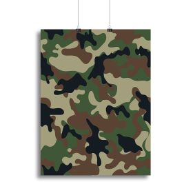 Army military camouflage Canvas Print or Poster (Type: Standard Framed Canvas Print, size: 40" x 26" / 100cm x 65cm (approx))