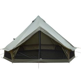 13.1FT Oxford Bell Tent for Family Camping Spacious Yurt Tent with Stove Jack, 4 Season Glamping Shelter, Waterproof Oxford Hot Tent for 4-8 People (Option: DarkGreen_13.1ft)