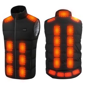 Heated Vest Men Women Heated Jacket with 23 Heating Zones 3 Heat Levels USB Powered Machine Washable for Winter Hiking Skiing Skating Outdoor Activiti (Option: XL)