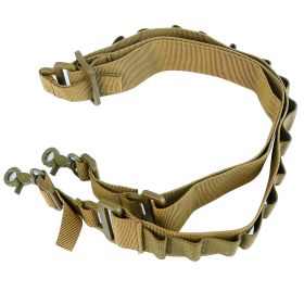 Tactical Shotgun Sling 2 Point Gun Sling Adjustable Shoulder Strap Rifle Shotgun Belts w/ 15-Shell Holders (Option: Khahi)